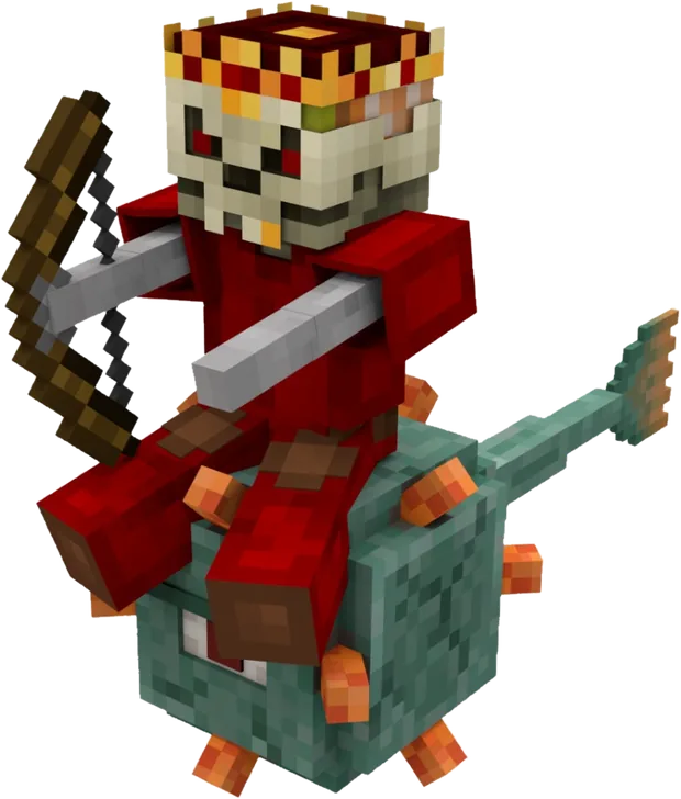 Skeleton king riding a guardian, a Hypixel Skyblock mob
